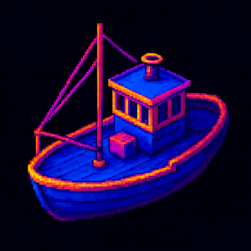 This same boat 3/4 top view facing south.