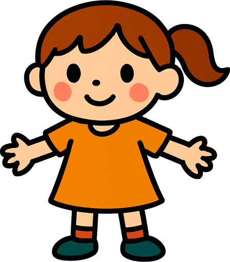 petite fille.
In-Game asset.  2d.  High contrast.  No shadows