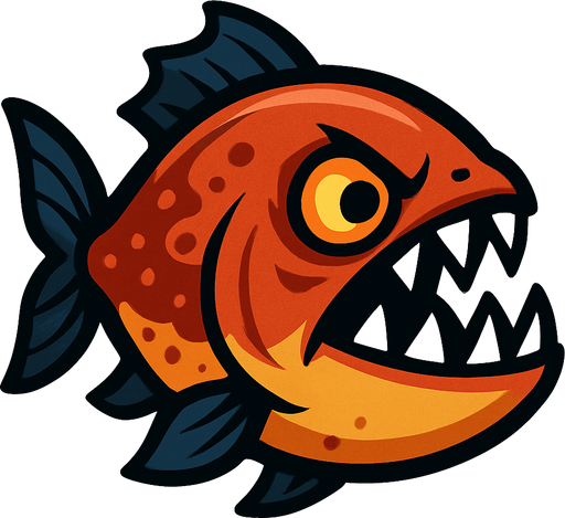 piranha 2d.
In-Game asset.  2d.  High contrast.  No shadows