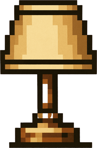 Un velador con base muy simple, sin lampara, tipo pixel art meta slug.
In-Game asset.  2d.  High contrast.  No shadows