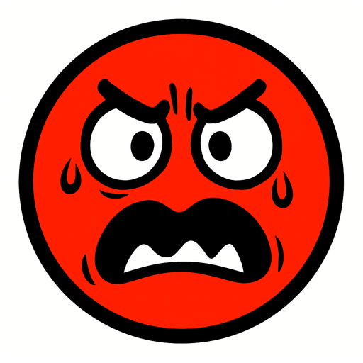 A nervous red ball with an angry face.
In-Game asset.  High contrast.  No shadows