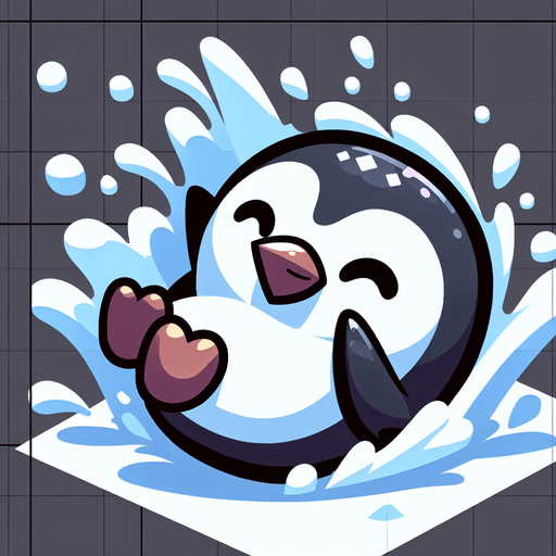 Пингвин в снегу. Мультяшный. Головой в снегу.
Single Game Texture.  In-Game asset.  2d.  Blank background.  High contrast.  No shadows