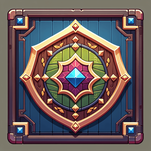 shield.
Single Game Texture.  In-Game asset.  2d.  Blank background.  High contrast.  No shadows