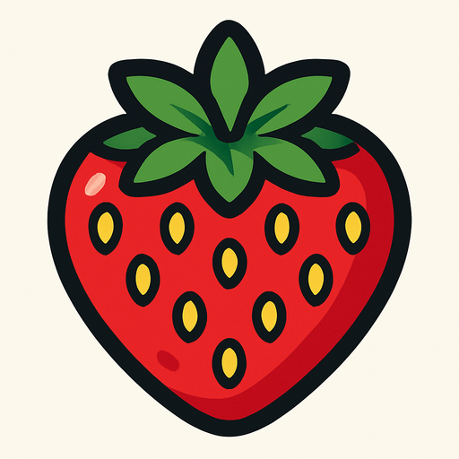 strawberry.
In-Game asset.  2d.  High contrast.  No shadows