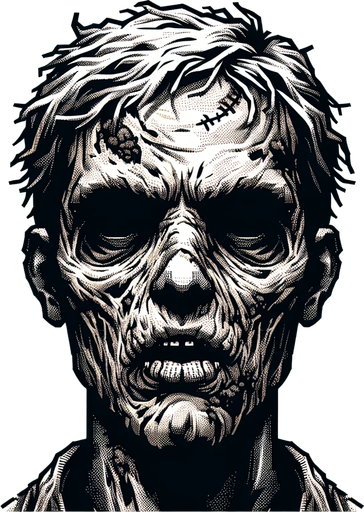 Make a person looking like a zombies.
Single Game Texture. In-Game asset. 2d. Blank background. High contrast. No shadows.