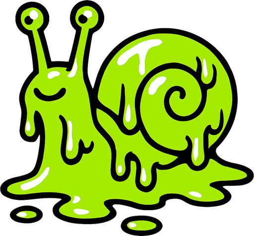 slimeSnail.
2d.  High contrast.  No shadows