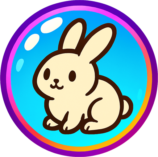 bubble with a bunny on it.
In-Game asset.  2d.  High contrast.  No shadows