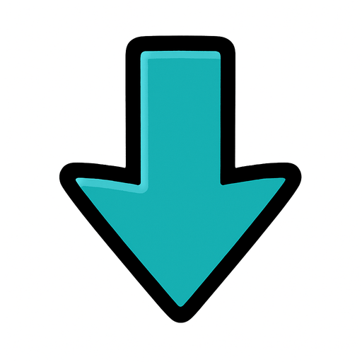 Down arrow.
In-Game asset.  2d.  High contrast.  No shadows