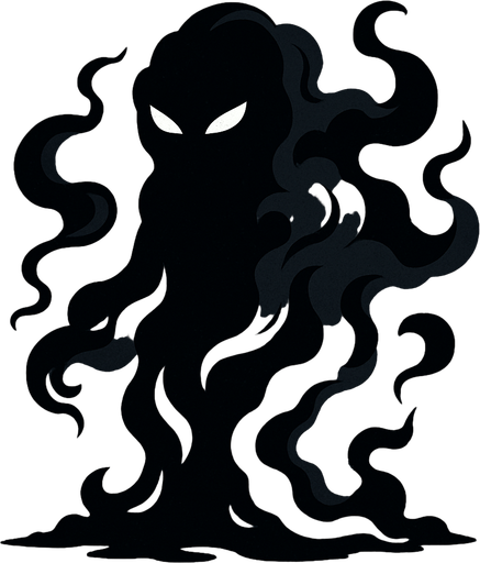 karanlık bir gölge , duman.
In-Game asset.  2d.  High contrast.  No shadows