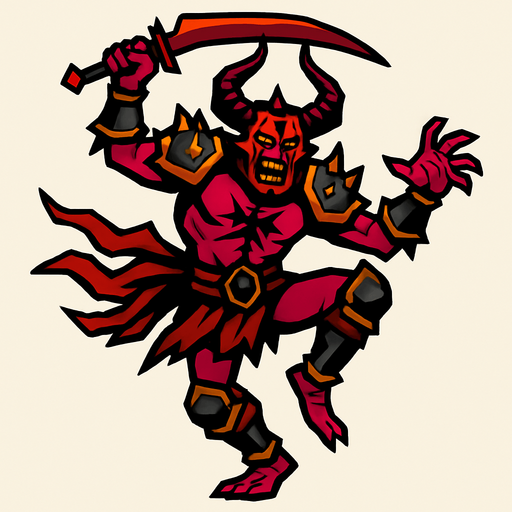 Un bailarin del caos.
In-Game asset.  2d.  High contrast.  No shadows