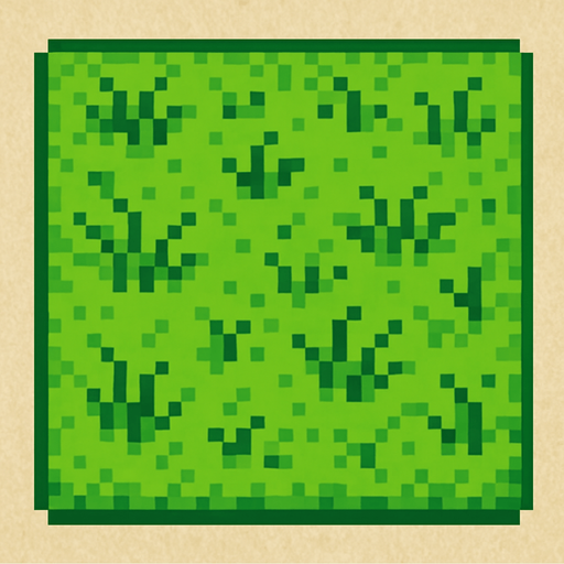Grass tile 2d pixilated topdown.
In-Game asset.  2d.  High contrast.  No shadows