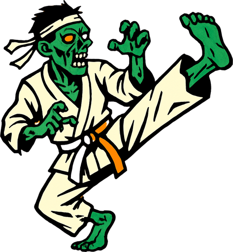 karAte zombie.
2d.  High contrast.  No shadows