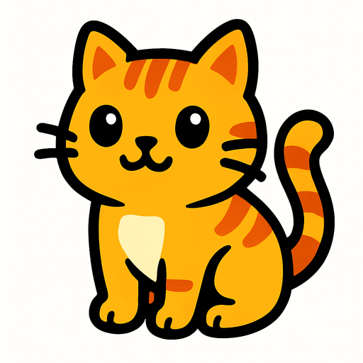 cat.
In-Game asset.  2d.  High contrast.  No shadows