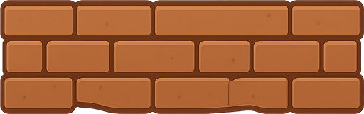 bloque rectangular de ladrillos de castillo. No background. Transparent background. Blank background. No shadows. 2d. In-Game asset. flat