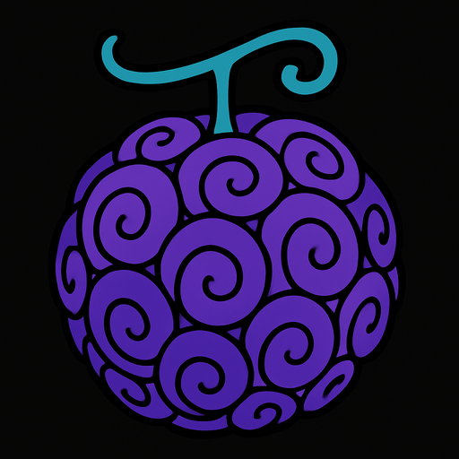 fruta del diablo.
In-Game asset.  2d.  High contrast.  No shadows