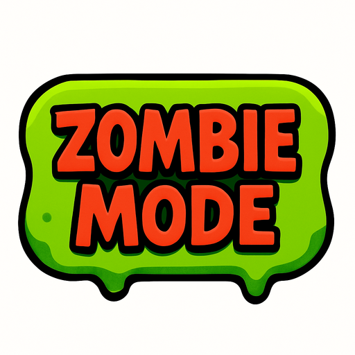 Zombie Mode buton.
In-Game asset.  2d.  High contrast.  No shadows