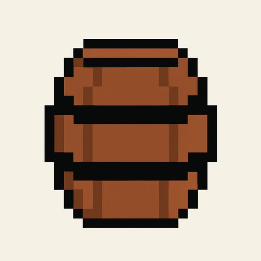 Un barrir marrón con 2 líneas  negras en el medio estilo pixel art.
2d.  High contrast.  No shadows