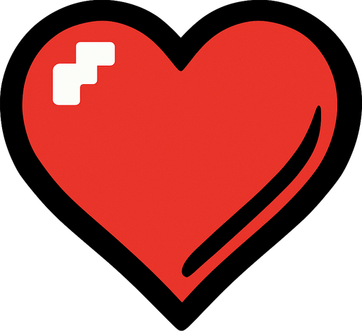 heart.
In-Game asset.  2d.  High contrast.  No shadows
