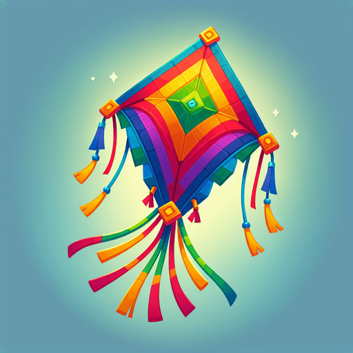 Kite.
Single Game Texture.  In-Game asset.  2d.  Blank background.  No shadows