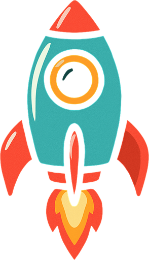 Rocketship.
In-Game asset.  2d.  High contrast.  No shadows