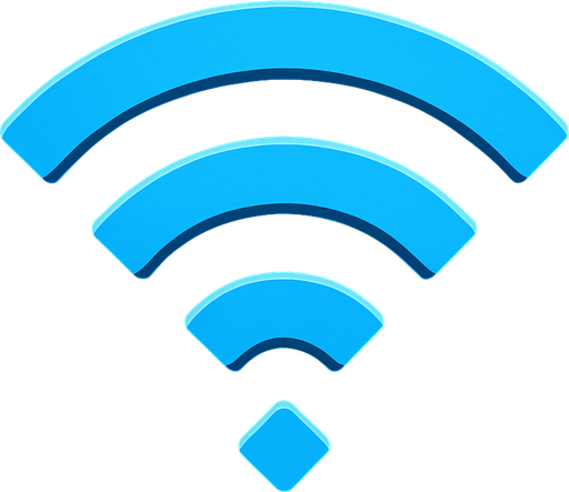 WiFi symbol.
In-Game asset.  2d.  High contrast.  No shadows