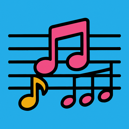 2D muzik notasi.
In-Game asset.  2d.  High contrast.  No shadows