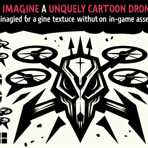 A evil cartoon drone.
Single Game Texture. In-Game asset. 2d. Blank background. High contrast. No shadows.