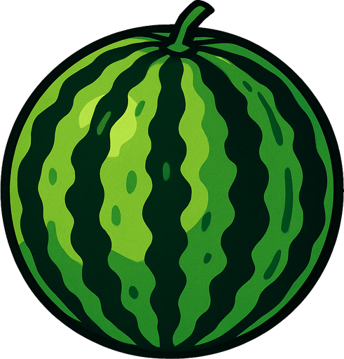 uncut watermelon.
In-Game asset.  2d.  High contrast.  No shadows