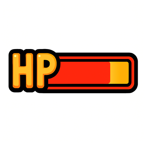 Una barra de vida.
In-Game asset.  2d.  High contrast.  No shadows