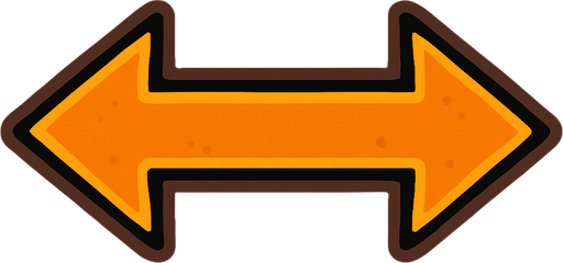 çift tarafl ok.
In-Game asset.  2d.  High contrast.  No shadows