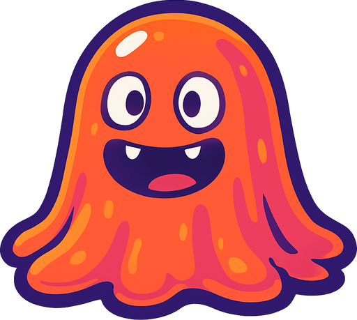 Jelly monster.
In-Game asset.  2d.  High contrast.  No shadows