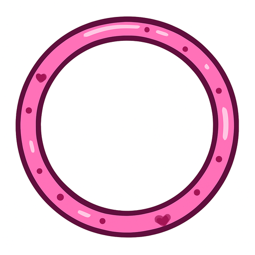 Cerceau de couleur rose mignon.
In-Game asset.  2d.  High contrast.  No shadows