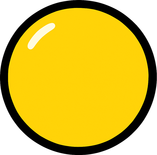 Yellow ball.
In-Game asset.  2d.  High contrast.  No shadows