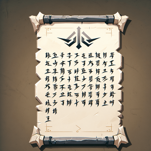 caligraphy paper front facing flat.
Single Game Texture.  In-Game asset.  2d.  Blank background.  High contrast.  No shadows