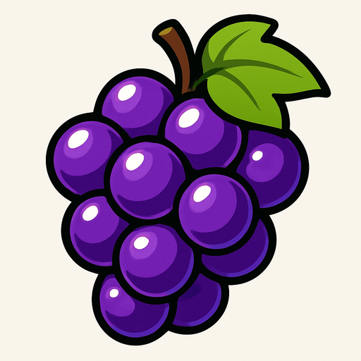 Shiney grape vector.
In-Game asset.  2d.  High contrast.  No shadows