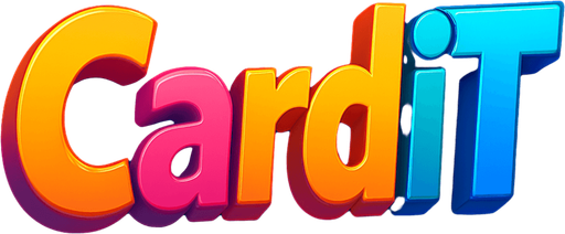 I want you to write the word “CardiT” in 3D, using vibrant colors. The style should be like animation, but not childish..
In-Game asset.  High contrast.  No shadows. 3d. Anime