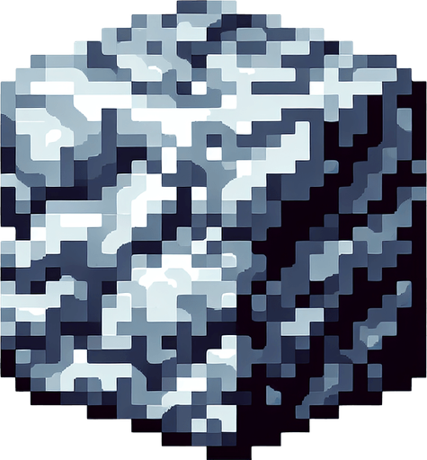 Grey pixelated rock.
Single Game Texture.  In-Game asset.  2d.  Blank background.  High contrast.  No shadows