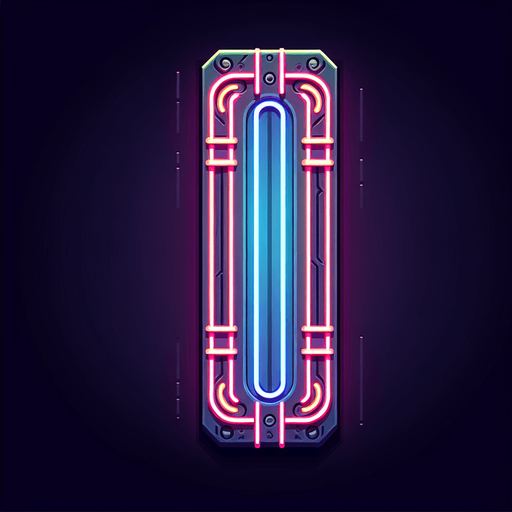 dikey bir neon ışık.
Single Game Texture. In-Game asset. 2d. Blank background. High contrast. No shadows.
