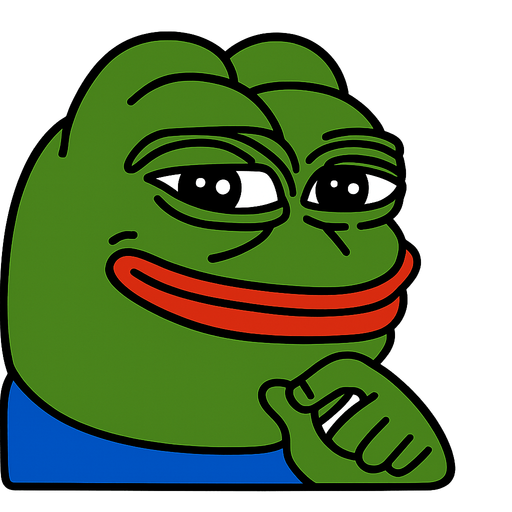 make very well known frog memes. single character. no writing. just head grinning.
In-Game asset.  2d.  High contrast.  No shadows
