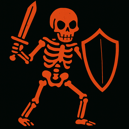 Skeleton enemy.
In-Game asset.  2d.  High contrast.  No shadows