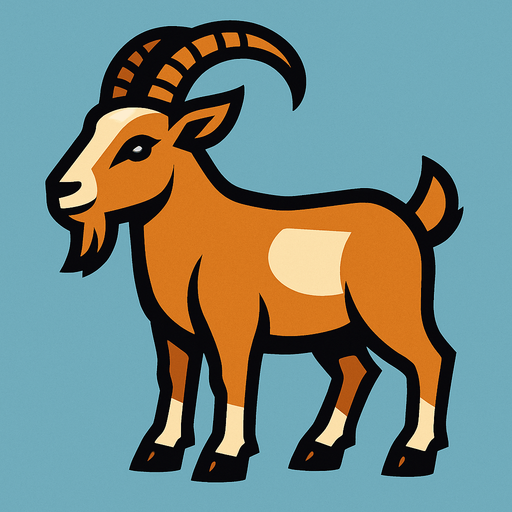Goat.
In-Game asset.  2d.  High contrast.  No shadows