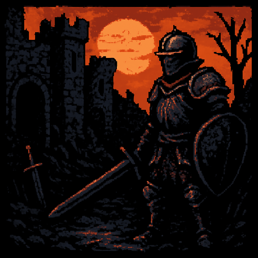 Kart alanı dark souls style 2d pixel art.
In-Game asset.  2d.  High contrast.  No shadows