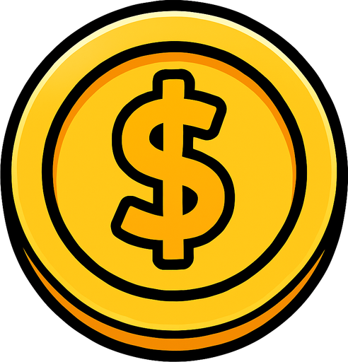 Coin.
In-Game asset.  2d.  High contrast.  No shadows