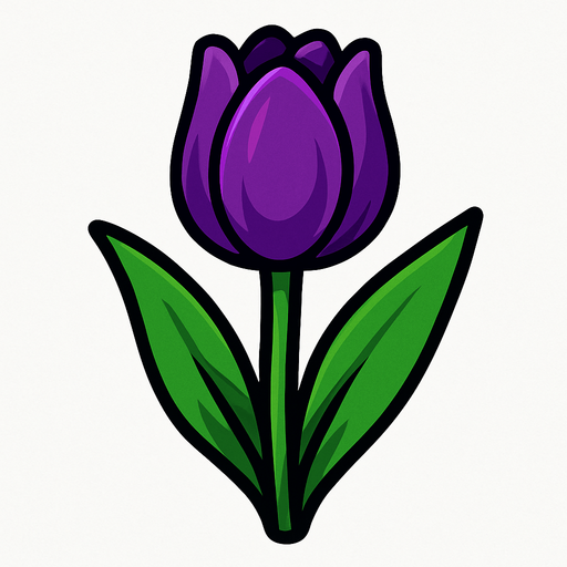 Purple tulip.
In-Game asset.  2d.  High contrast.  No shadows