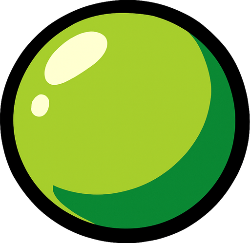 Un guisante.
In-Game asset.  2d.  High contrast.  No shadows