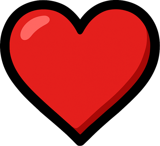 Corazón rojo.
In-Game asset.  2d.  High contrast.  No shadows
