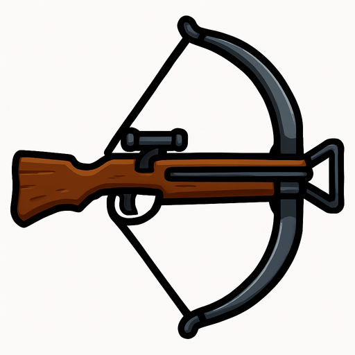 Crossbow rotated 90 degrees.
In-Game asset.  2d.  High contrast.  No shadows
