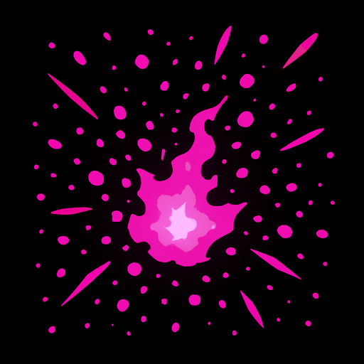 particulas rosadas, de poder.
In-Game asset.  2d.  High contrast.  No shadows
