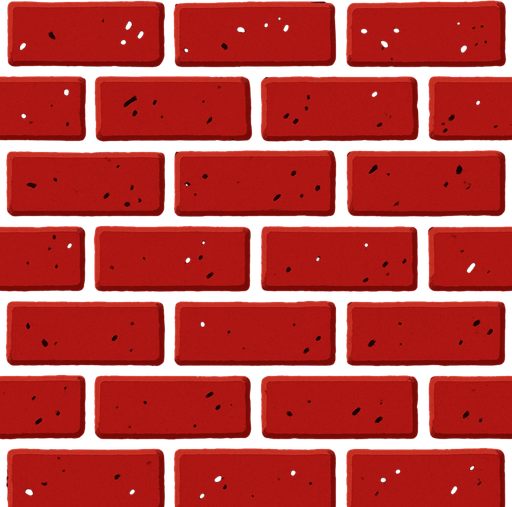 Make red brick walls.
In-Game asset.  2d.  High contrast.  No shadows