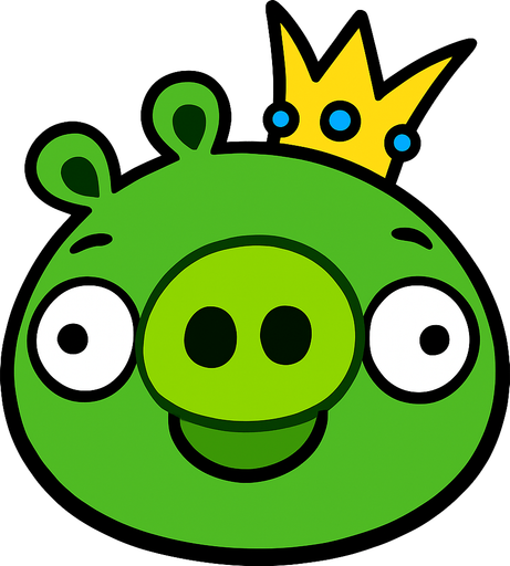 pig from angry birds.
In-Game asset.  2d.  High contrast.  No shadows
